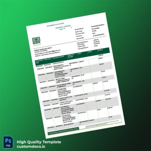 Kenya Bank Statement Template in Word and PDF formats