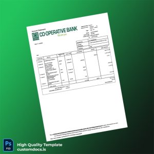 Kenya COOP Bank Statement Template in Word and PDF formats