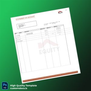 Kenya Equity Bank Statement Template in Word and PDF formats