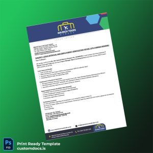 custom Kenya Majirch Tours and Trade Ltd Employment Verification Letter Template - Word & PDF File Preview - CustomDocs