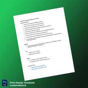 customizable Kenya Sugar Miller Registration Renewal Certificate Template - Word & PDF File Preview