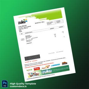 Kenya Wangwana Group J Ltd Editable Utility Bill Template in Word and PDF formats