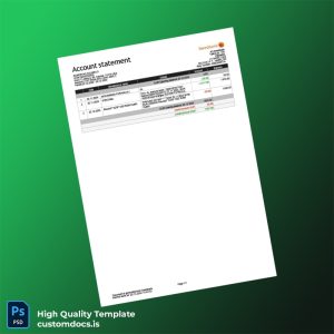 Latvia Swedbank Bank Statement Template in Word and PDF formats