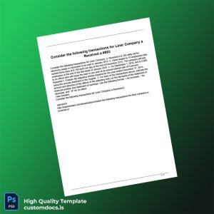 Liner Company Editable Adjusting Entries Template in Word and PDF formats