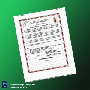 custom Maharashtra Public Works Department Contractor Registration Certificate Template - Word & PDF File Preview - CustomDocs