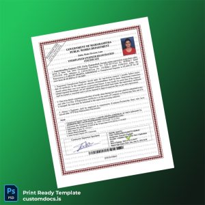 custom Maharashtra Public Works Department Unemployed Engineer Registration Certificate Template - Word & PDF File Preview - CustomDocs
