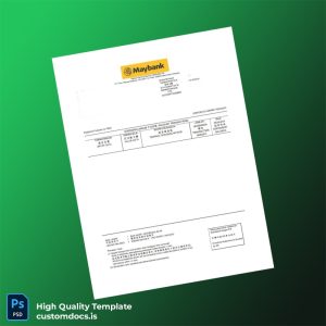 Malaysia Corporate Current Account Statement Template in Word and PDF formats