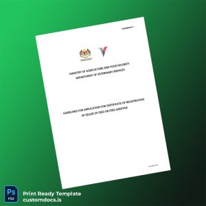 custom Malaysia Department of Veterinary Services Business Registration Certificate Template - Word & PDF File Preview - CustomDocs