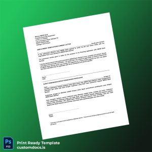 custom Malaysia MSBS Bank Berhad Employment Verification Letter Template - Word & PDF File Preview - CustomDocs