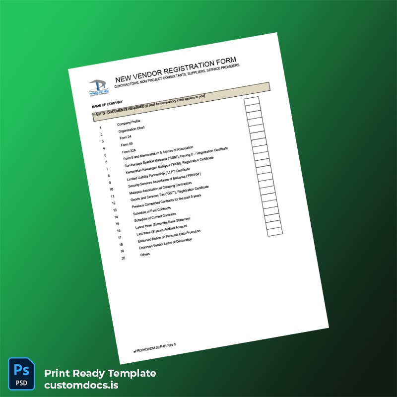Custom Malaysia ProLintas Business Registration Certificate Template in Word and PDF formats page 4 File Preview - CustomDocs
