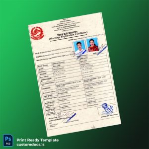 custom Marriage Registration Certificate Template - Word & PDF File Preview - CustomDocs