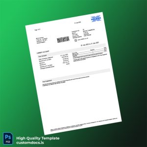 Mauritius Bank Statement Template in Word and PDF formats