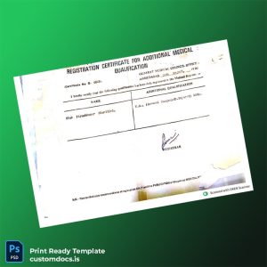 custom Medical Council Registration Certificate Template - Word & PDF File Preview - CustomDocs