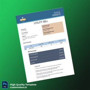 Mexico ABC Powers Inc Editable Electricity Bill Template in Word and PDF formats