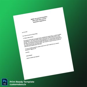 custom Middle East Restaurant Proof of Employment Letter Template - Word & PDF File Preview - CustomDocs