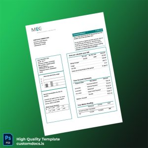 Mongolia Mongolia Energy Corporation Editable Electricity Bill Template in Word and PDF formats