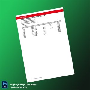 Morocco CIH Bank Statement Template in Word and PDF formats