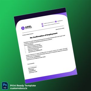 custom Namibia Ariel Crypto Trade Employment Verification Letter Template - Word & PDF File Preview - CustomDocs