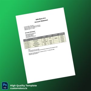 Netherlands SNS Bank Statement Template in Word and PDF formats