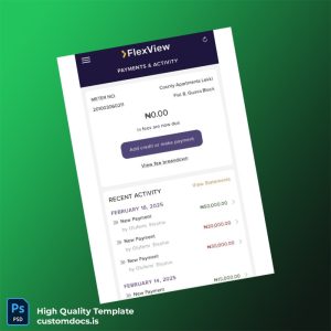 Nigeria County Apartments Editable Utility Bill Template in Word and PDF formats