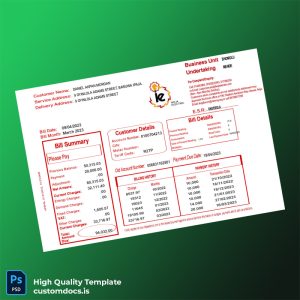 Nigeria Ikeja Electric Editable Utility Bill Template in Word and PDF formats
