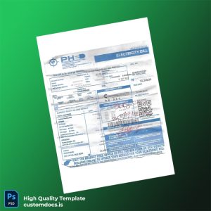 Nigeria PHED Editable Electricity Bill Template in Word and PDF formats