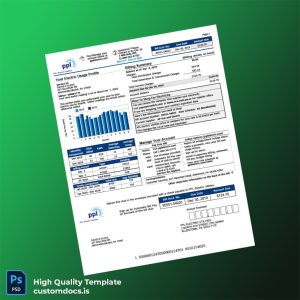PPL Electric Utilities Editable Electricity Bill Template in Word and PDF formats
