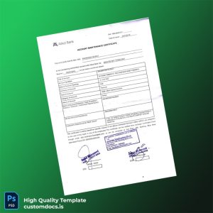 Pakistan Allied Bank Statement Template in Word and PDF formats