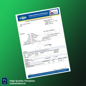 Pakistan Federal Board Of Revenue - Government Of Pakistan Editable Income Tax Registration Form Template in Word and PDF format