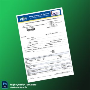 Pakistan Government Editable Tax Registration Modification Order Template in Word and PDF formats