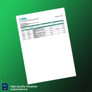 Pakistan HBL Account Statement Template in Word and PDF formats