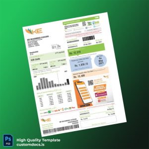 Pakistan KE Editable Electricity Bill Template in Word and PDF formats