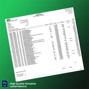 Pakistan MCB Bank Limited Bank Statement Template in Word and PDF formats