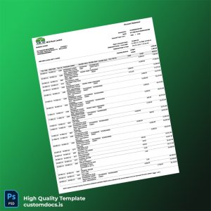 Pakistan MCB Bank Statement Template in Word and PDF formats