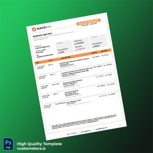 Pakistan NayaPay Bank Statement Template in Word and PDF formats