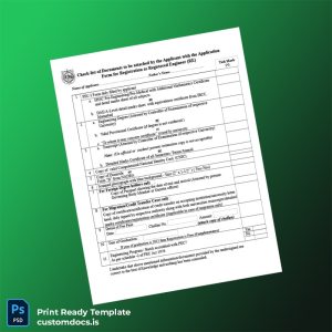 customizable Pakistan Pakistan Engineering Council Registration Certificate Template - Word & PDF File Preview