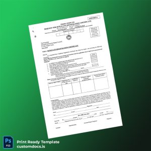 customizable Pakistan Pakistan Medical Dental Council Duplicate Registration Certificate Template - Word & PDF File Preview