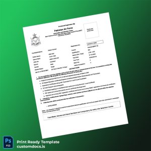 custom Pakistan Provisional Registration Slip for Pakistan Air Force Instructions Template - Word & PDF File Preview - CustomDocs