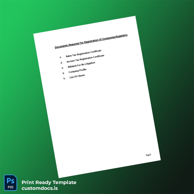 Custom Pakistan Sir Syed University of Engineering and Technology Business Registration Certificate Template in Word and PDF formats page 3 File Preview - CustomDocs