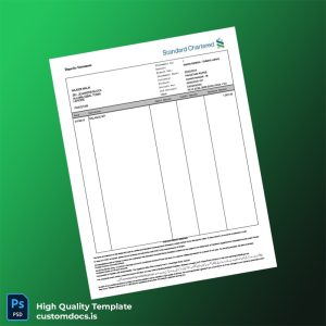 Pakistan Standard Chartered Bank Statement Template in Word and PDF formats