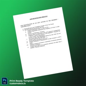 custom Pakistan Tax Authority AOP Registration Certificate Template - Word & PDF File Preview - CustomDocs