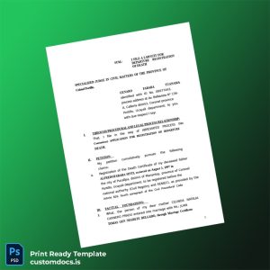 custom Peru RENIEC Death Certificate Registration Application Template - Word & PDF File Preview - CustomDocs