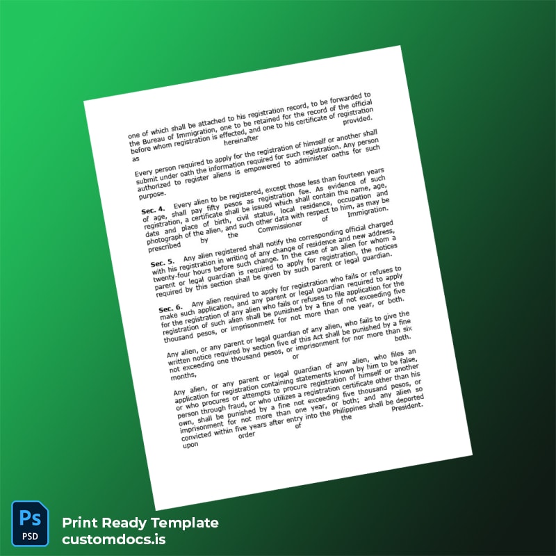 Custom Philippines Bureau of Immigration Business Registration Certificate Template in Word and PDF formats page 2 File Preview - CustomDocs