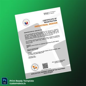 customizable Philippines Bureau of Patents Certificate of Registration Template - Word & PDF File Preview