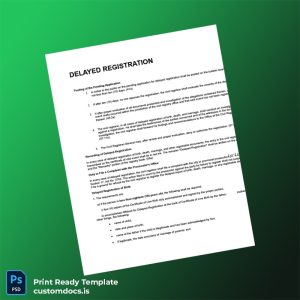 custom Philippines Civil Registrar Delayed Registration Birth Certificate Template - Word & PDF File Preview - CustomDocs