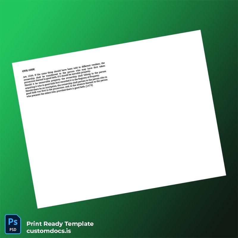 Custom Philippines Land Registration Authority Decree of Registration and Certificate of Title Template in Word and PDF formats page 3 File Preview - CustomDocs