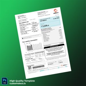 Philippines Meralco Editable Electricity Bill Template in Word and PDF formats