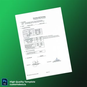 Philippines NHVS Site Engineer Editable Utility Bill Template in Word and PDF formats