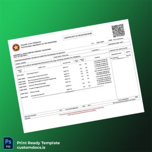 custom Philippines Polytechnic University Student Registration Certificate Template - Word & PDF File Preview - CustomDocs