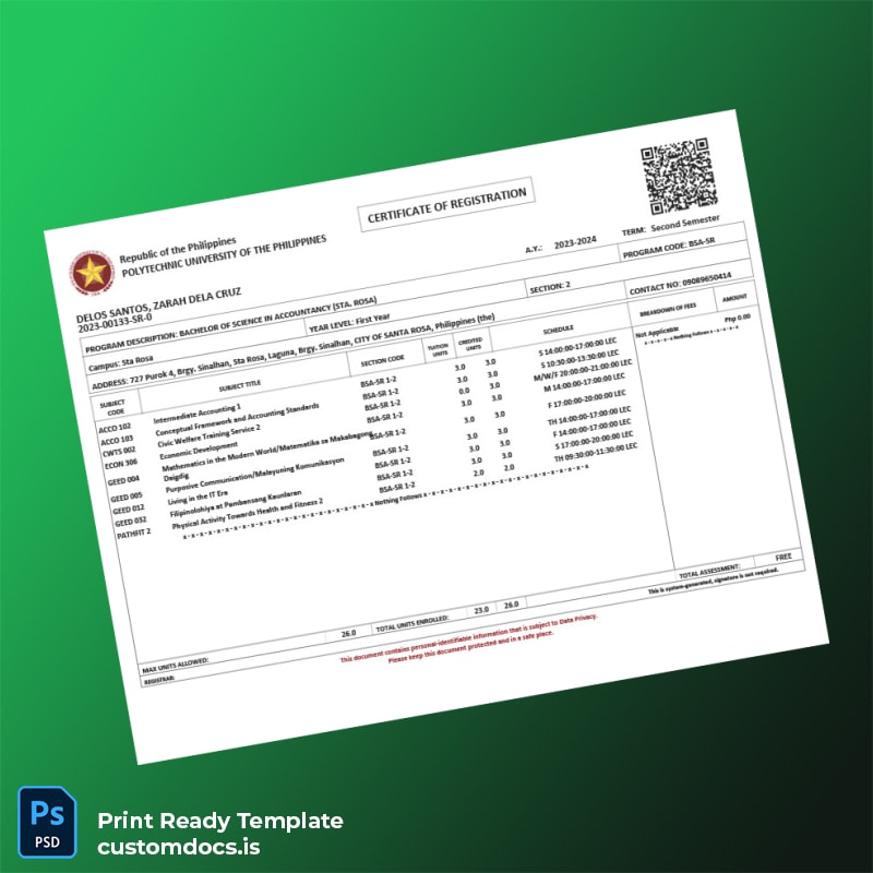 custom Philippines Registration Authority Registration Certificate Template - Word & PDF File Preview - CustomDocs